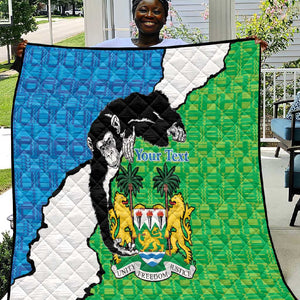 Personalised Afro Sierra Leone Quilt Chimpanzee Mix African Pattern