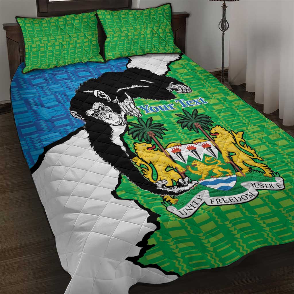 Personalised Afro Sierra Leone Quilt Bed Set Chimpanzee Mix African Pattern