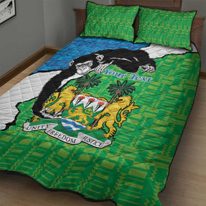 Personalised Afro Sierra Leone Quilt Bed Set Chimpanzee Mix African Pattern