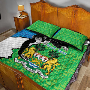 Personalised Afro Sierra Leone Quilt Bed Set Chimpanzee Mix African Pattern