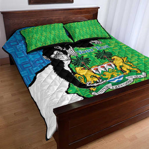 Personalised Afro Sierra Leone Quilt Bed Set Chimpanzee Mix African Pattern