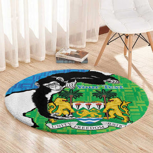 Personalised Afro Sierra Leone Round Carpet Chimpanzee Mix African Pattern