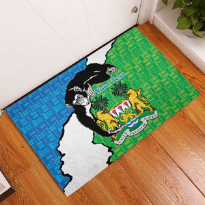 Personalised Afro Sierra Leone Rubber Doormat Chimpanzee Mix African Pattern