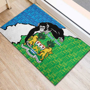 Personalised Afro Sierra Leone Rubber Doormat Chimpanzee Mix African Pattern