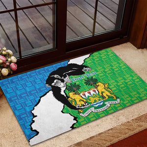 Personalised Afro Sierra Leone Rubber Doormat Chimpanzee Mix African Pattern