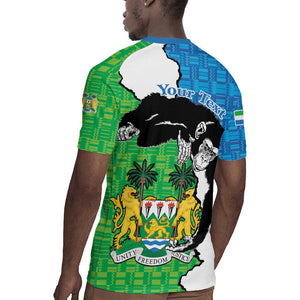 Personalised Afro Sierra Leone Rugby Jersey Chimpanzee Mix African Pattern