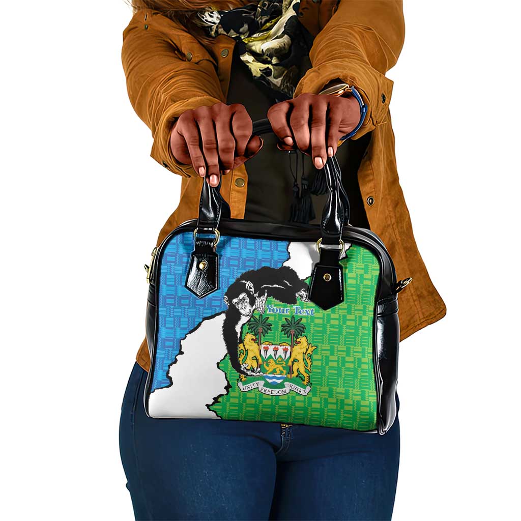 Personalised Afro Sierra Leone Shoulder Handbag Chimpanzee Mix African Pattern