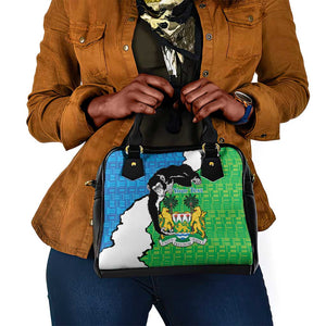 Personalised Afro Sierra Leone Shoulder Handbag Chimpanzee Mix African Pattern