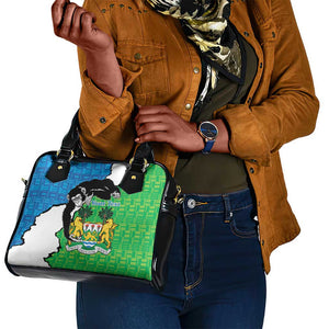 Personalised Afro Sierra Leone Shoulder Handbag Chimpanzee Mix African Pattern