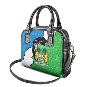 Personalised Afro Sierra Leone Shoulder Handbag Chimpanzee Mix African Pattern