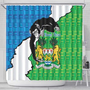 Personalised Afro Sierra Leone Shower Curtain Chimpanzee Mix African Pattern