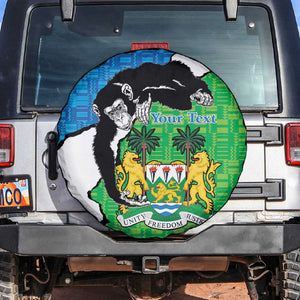 Personalised Afro Sierra Leone Spare Tire Cover Chimpanzee Mix African Pattern