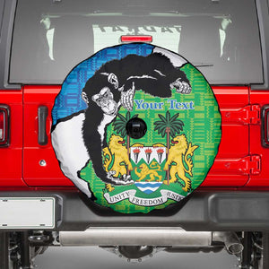 Personalised Afro Sierra Leone Spare Tire Cover Chimpanzee Mix African Pattern