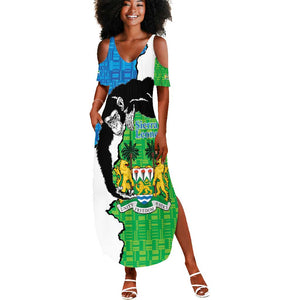 Personalised Afro Sierra Leone Summer Maxi Dress Chimpanzee Mix African Pattern