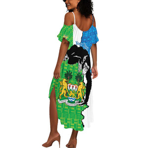 Personalised Afro Sierra Leone Summer Maxi Dress Chimpanzee Mix African Pattern