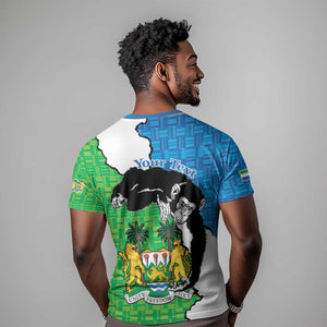 Personalised Afro Sierra Leone T shirt Chimpanzee Mix African Pattern