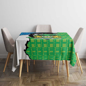 Personalised Afro Sierra Leone Tablecloth Chimpanzee Mix African Pattern