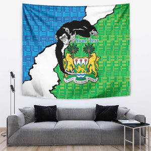 Personalised Afro Sierra Leone Tapestry Chimpanzee Mix African Pattern