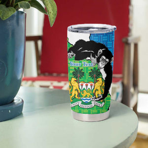 Personalised Afro Sierra Leone Tumbler Cup Chimpanzee Mix African Pattern