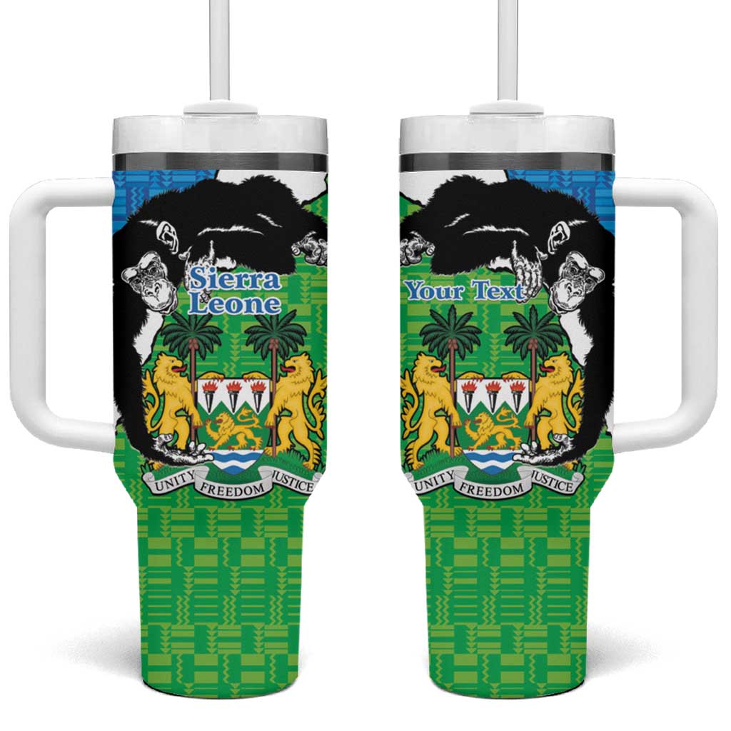 Personalised Afro Sierra Leone Tumbler With Handle Chimpanzee Mix African Pattern