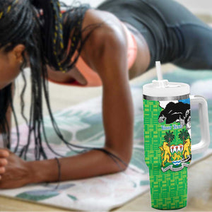 Personalised Afro Sierra Leone Tumbler With Handle Chimpanzee Mix African Pattern