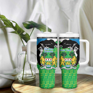 Personalised Afro Sierra Leone Tumbler With Handle Chimpanzee Mix African Pattern