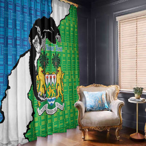 Personalised Afro Sierra Leone Window Curtain Chimpanzee Mix African Pattern