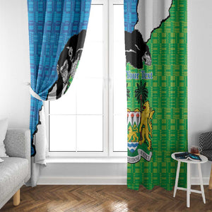 Personalised Afro Sierra Leone Window Curtain Chimpanzee Mix African Pattern