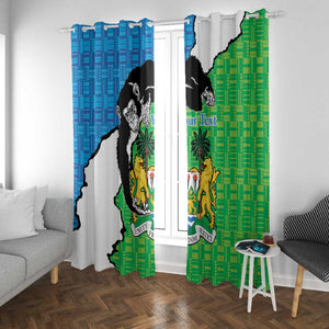 Personalised Afro Sierra Leone Window Curtain Chimpanzee Mix African Pattern