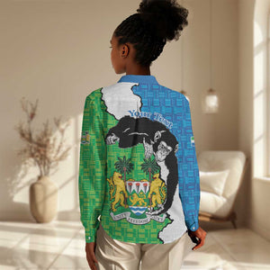 Personalised Afro Sierra Leone Women Casual Shirt Chimpanzee Mix African Pattern