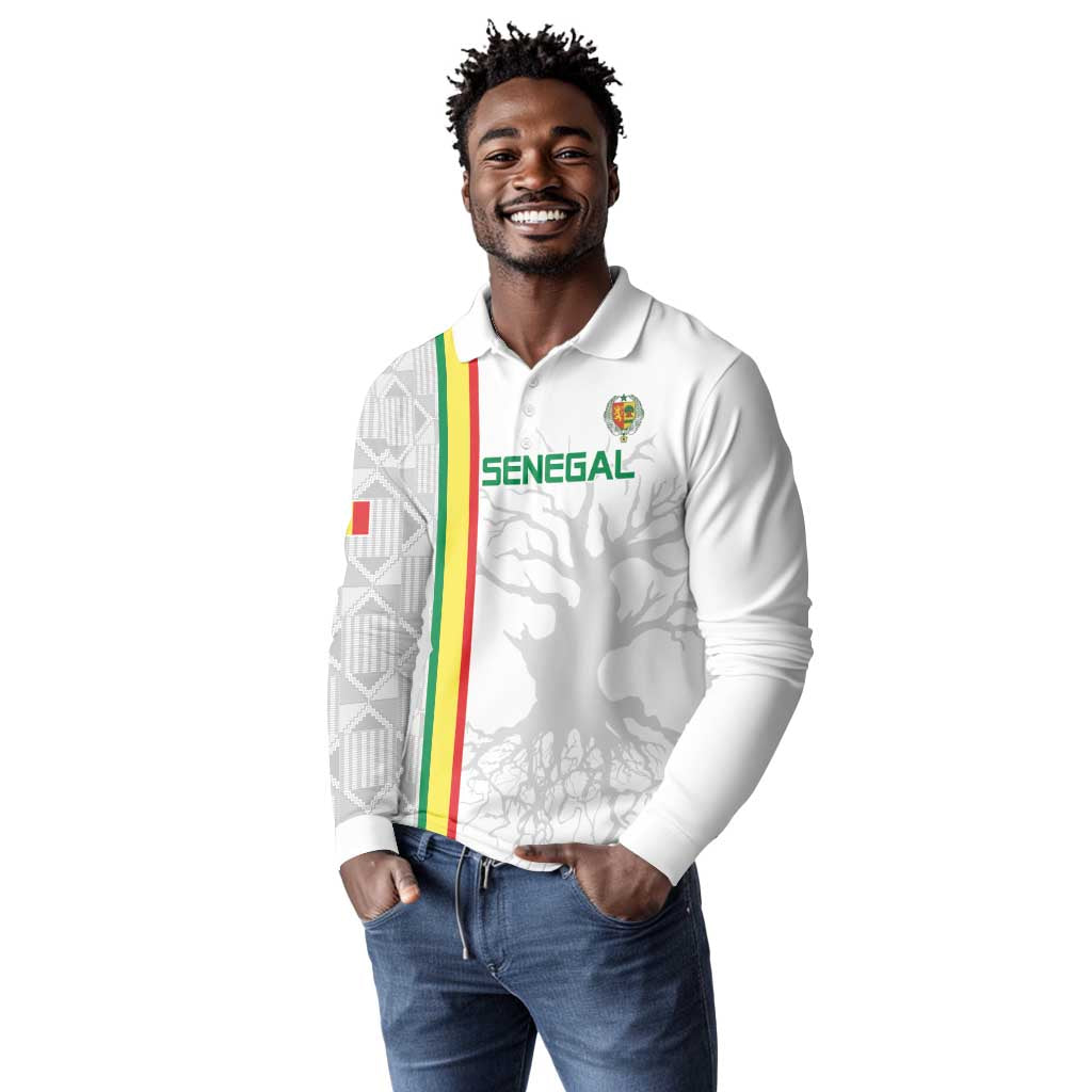 Custom Senegal Football Long Sleeve Polo Shirt We Are Champions