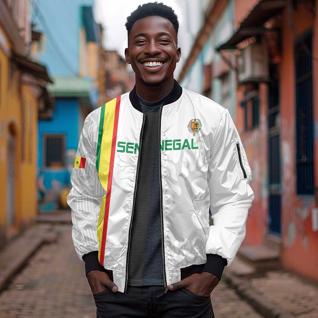 Custom Senegal Football Sleeve Zip Bomber Jacket We Are Champions