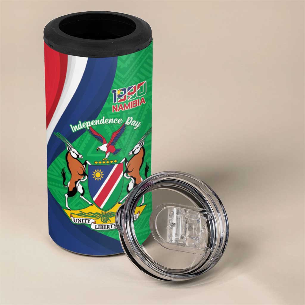 Personalised Namibia 4 in 1 Can Cooler Tumbler 35th Anniversary Independence Day
