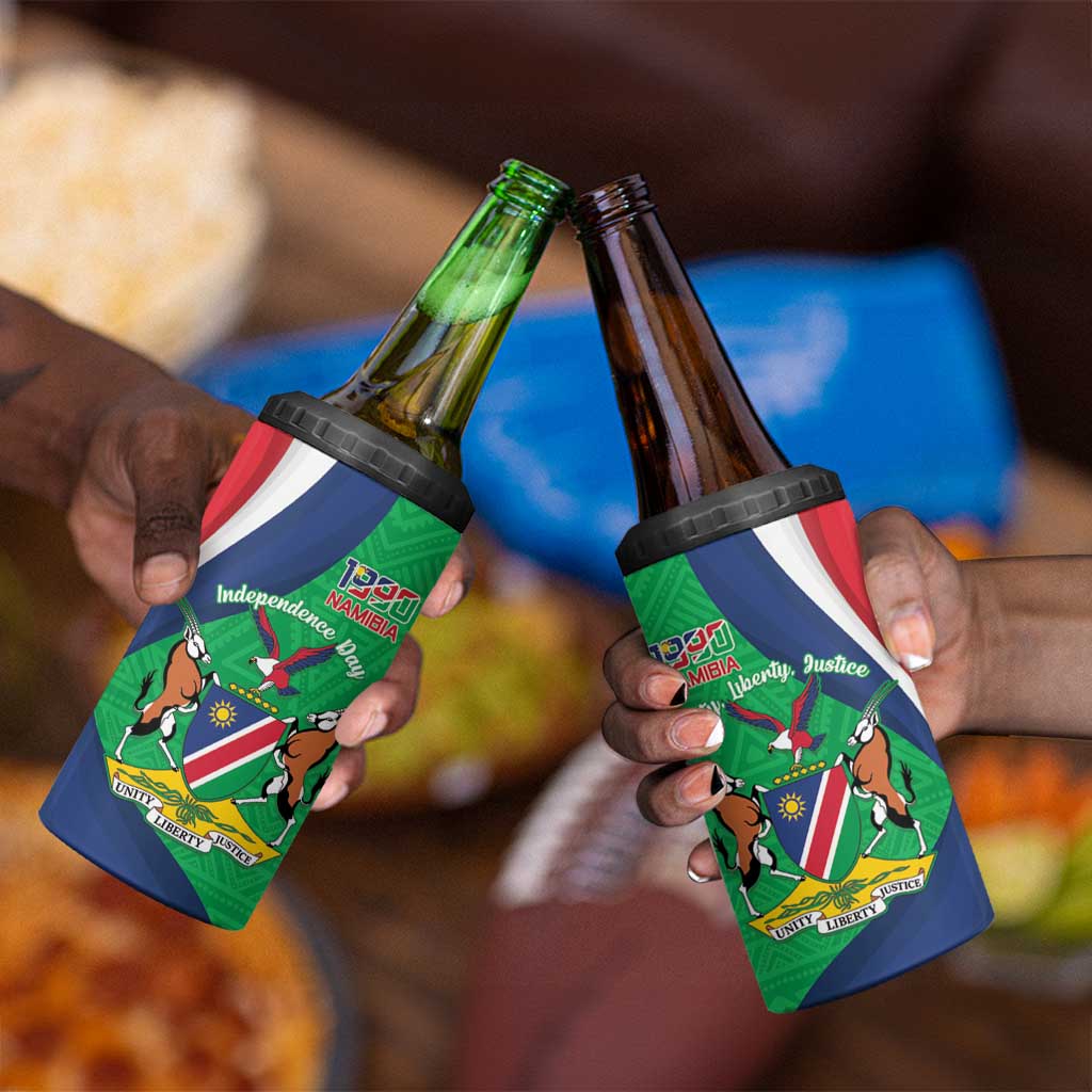 Personalised Namibia 4 in 1 Can Cooler Tumbler 35th Anniversary Independence Day