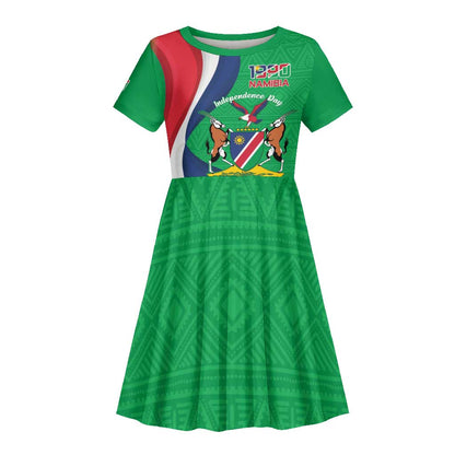 Personalised Namibia Kid Short Sleeve Dress 35th Anniversary Independence Day