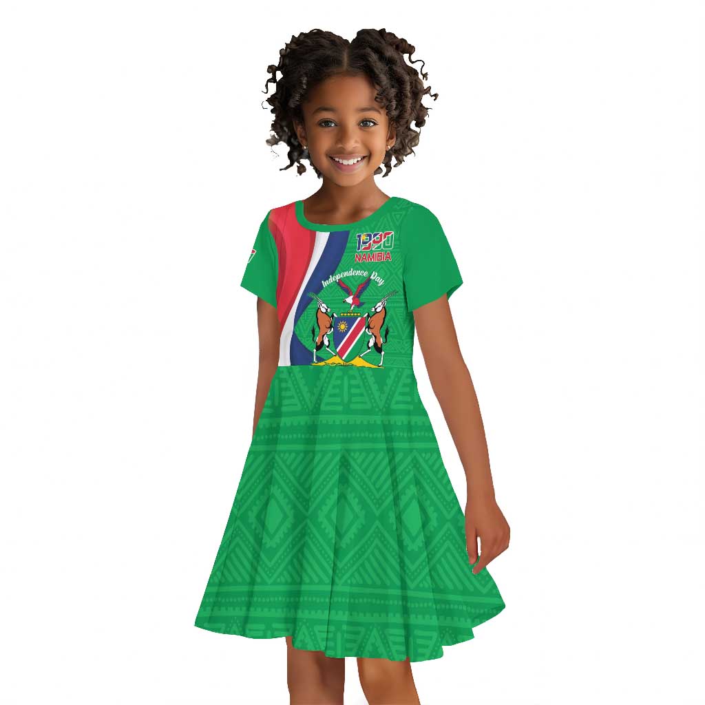 Personalised Namibia Kid Short Sleeve Dress 35th Anniversary Independence Day