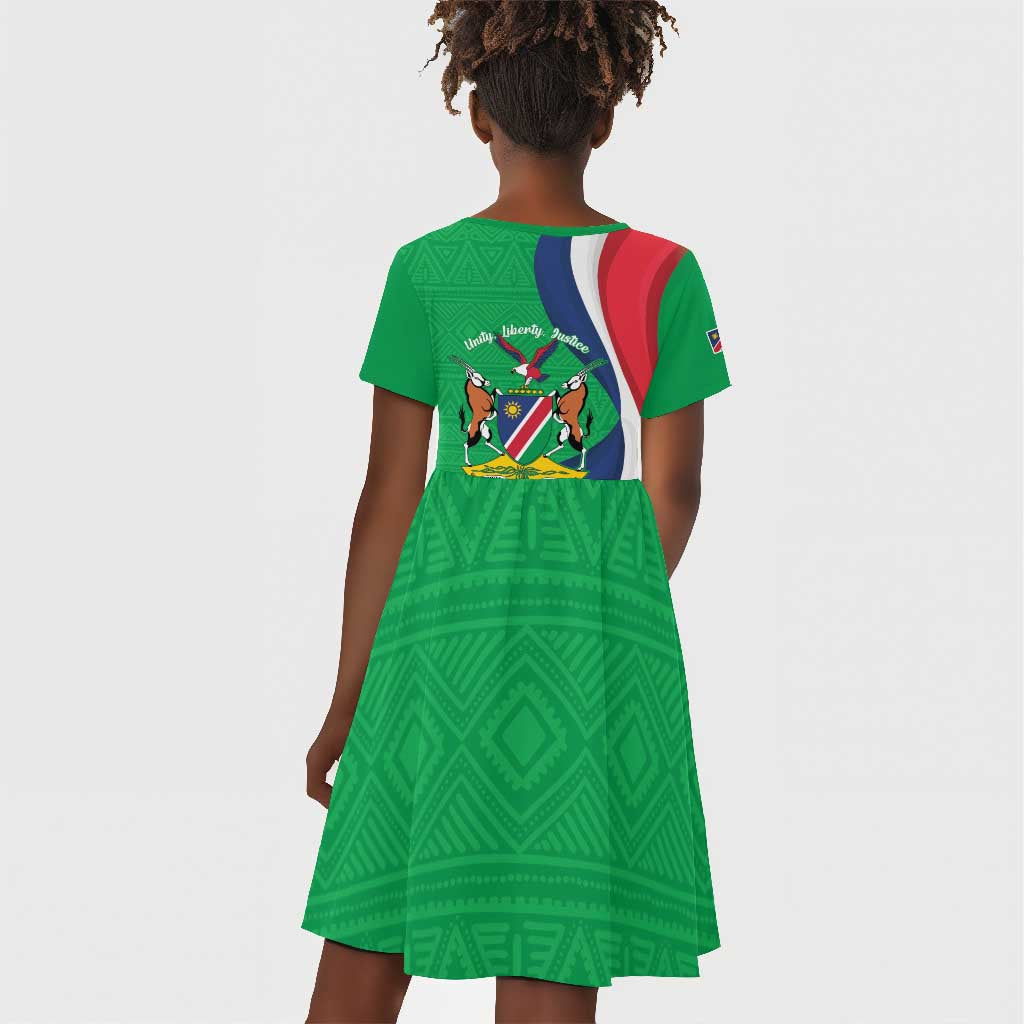 Personalised Namibia Kid Short Sleeve Dress 35th Anniversary Independence Day