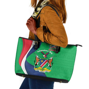 Personalised Namibia Leather Tote Bag 35th Anniversary Independence Day