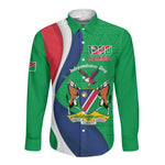 Personalised Namibia Long Sleeve Button Shirt 35th Anniversary Independence Day