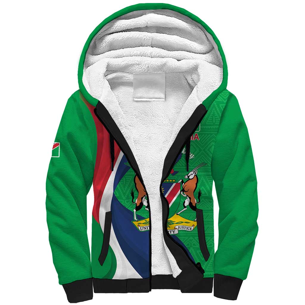Personalised Namibia Sherpa Hoodie 35th Anniversary Independence Day