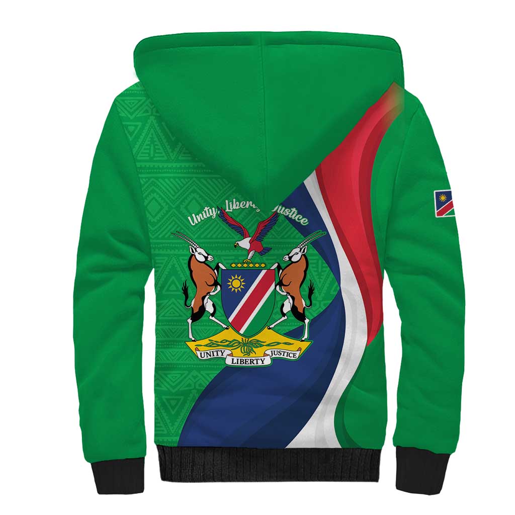 Personalised Namibia Sherpa Hoodie 35th Anniversary Independence Day