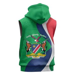 Personalised Namibia Sleeveless Zip Hoodie 35th Anniversary Independence Day - African Pride