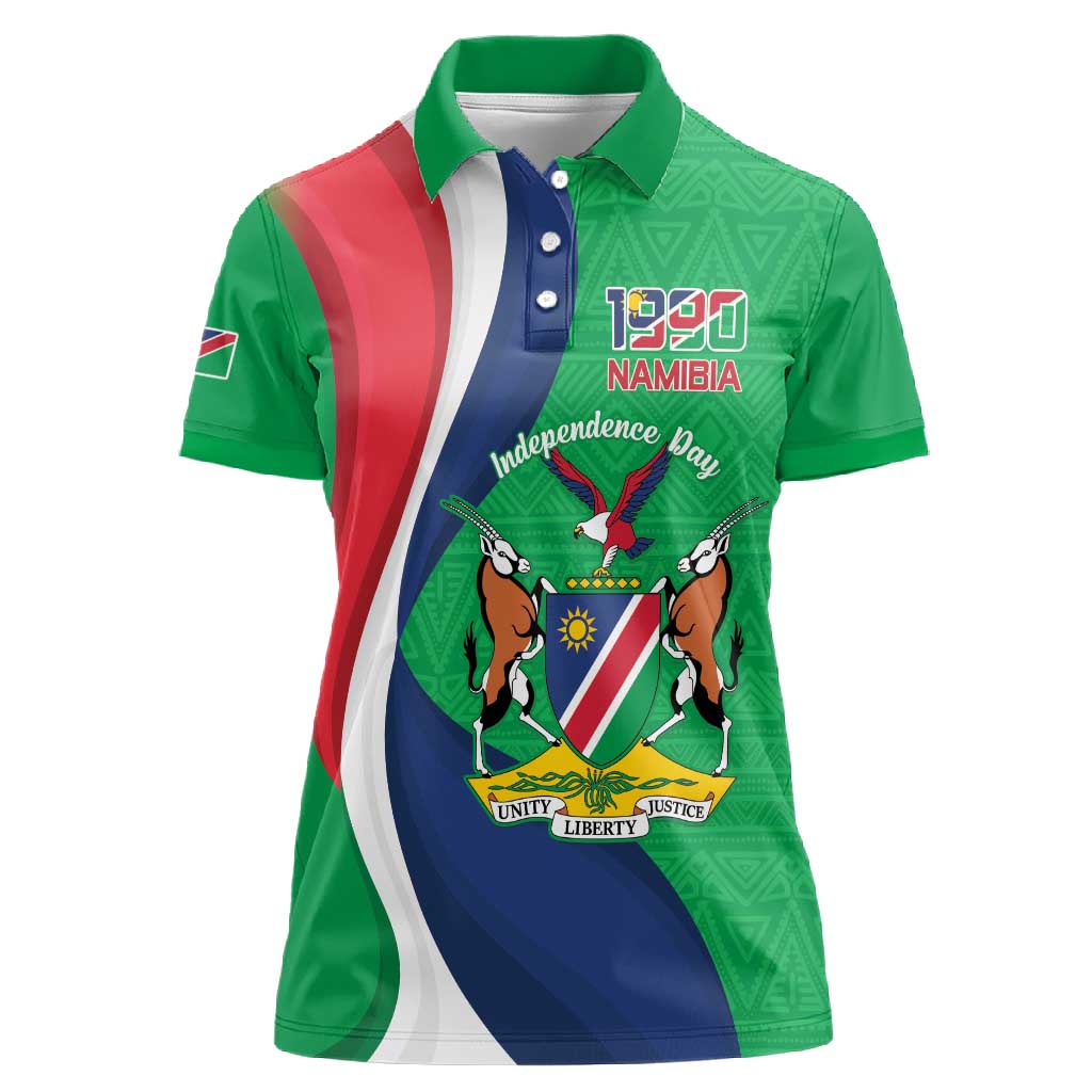 Personalised Namibia Women Polo Shirt 35th Anniversary Independence Day