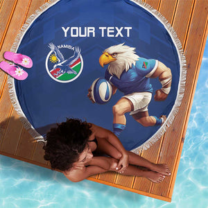 Namibia Rugby Custom Beach Blanket Eagle Mascot - Sporty Style