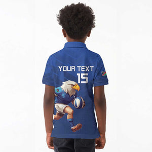 Namibia Rugby Custom Kid Polo Shirt Eagle Mascot - Sporty Style