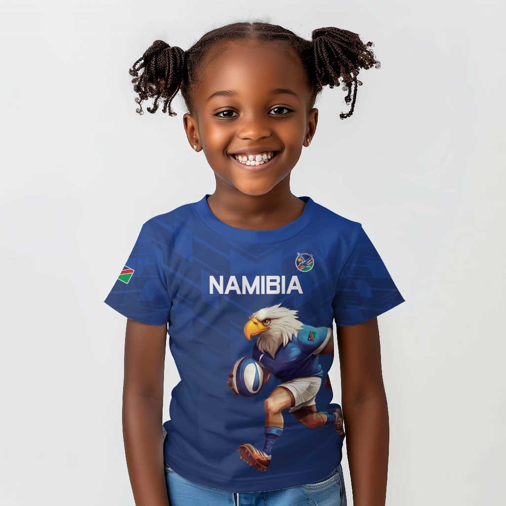 Namibia Rugby Custom Kid T shirt Eagle Mascot - Sporty Style