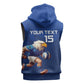 Namibia Rugby Custom Sleeveless Zip Hoodie Eagle Mascot - Sporty Style - African Pride