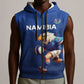 Namibia Rugby Custom Sleeveless Zip Hoodie Eagle Mascot - Sporty Style - African Pride
