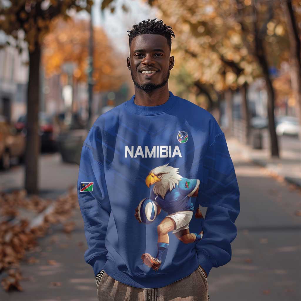 Namibia Rugby Custom Sweatshirt Eagle Mascot - Sporty Style