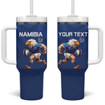 Namibia Rugby Custom Tumbler With Handle Eagle Mascot - Sporty Style